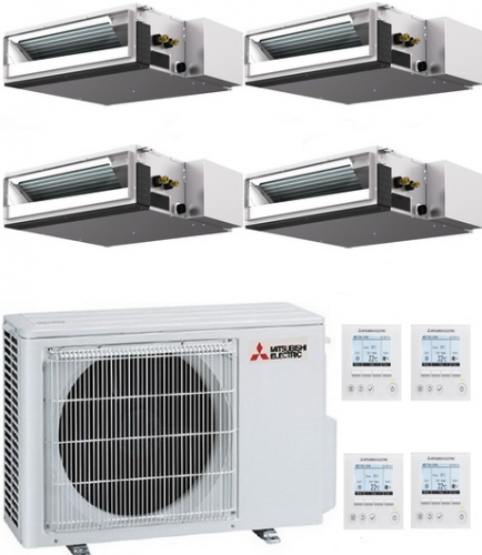 Инверторная мульти сплит-система на 4 комнаты Mitsubishi Electric MXZ-4E72VA + SEZ-M25DA*4 + PAR-40MAA*4