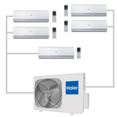 Инверторная мульти сплит-система на 5 комнат на 5 комнат Haier 5U34HS1ERA + AS07BS4HRA*5 Инверторная мульти сплит-система на 5 комнат на 5 комнат Haier 5U34HS1ERA + AS07BS4HRA*5