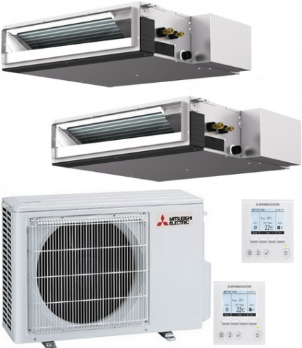 Инверторная мульти сплит-система на 2 комнаты Mitsubishi Electric MXZ-2D33VA + SEZ-M25DA*2 + PAR-40MAA*2