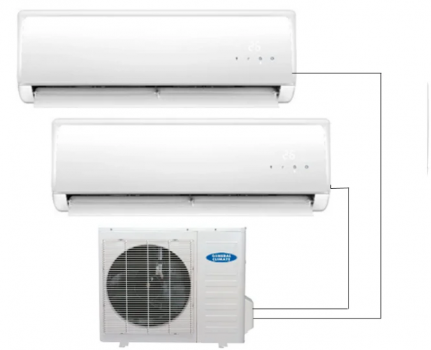 Инверторная мульти сплит-система на 2 комнаты General Climate GU-M2EA18HN1