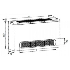 Напольно-потолочный фанкойл до 8 кВт General Climate GCX-W-05F Напольно-потолочный фанкойл до 8 кВт General Climate GCX-W-05F