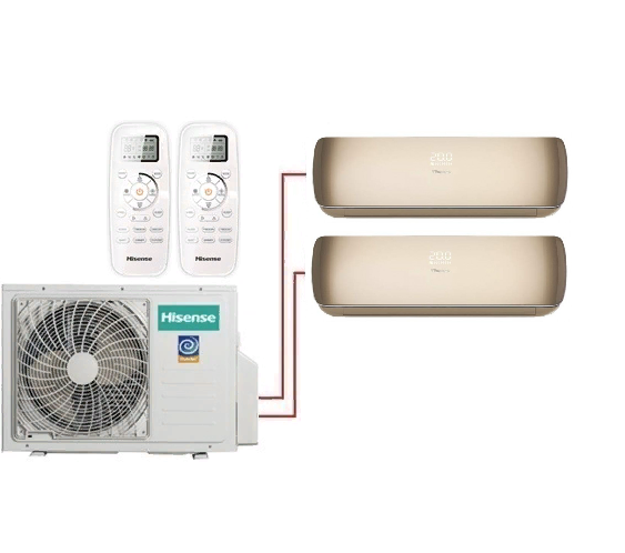 Инверторная мульти сплит-система на 2 комнаты Hisense AMW2-14U4SRE + AMS-09UR4SVETG67 (C)*2