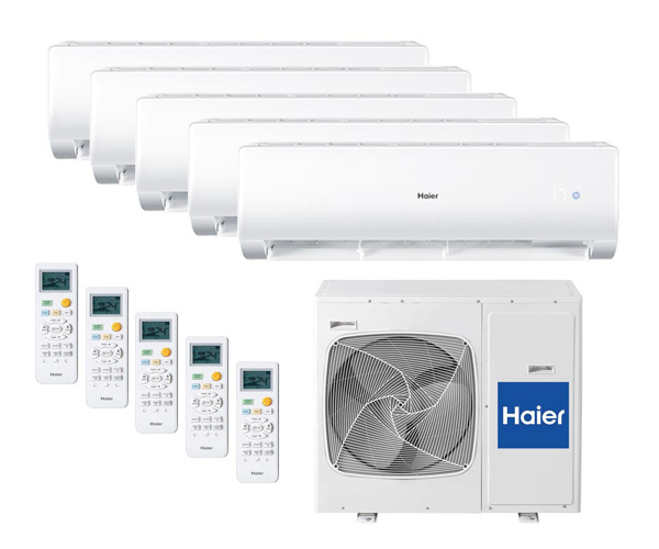 Мульти сплит-система на 5 комнат на 5 комнат Haier 5U45LS1ERA + AS09NS5ERA-W*5 Мульти сплит-система на 5 комнат на 5 комнат Haier 5U45LS1ERA + AS09NS5ERA-W*5