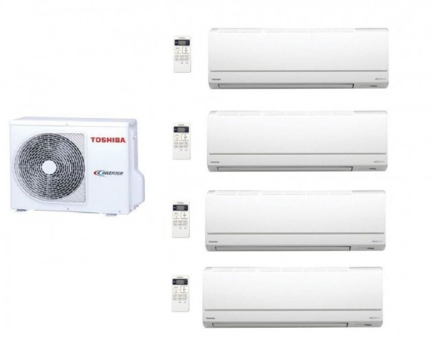 Инверторная мульти сплит-система на 4 комнаты Toshiba RAS-4M27S3AV-E + RAS-07EKV-EE*4