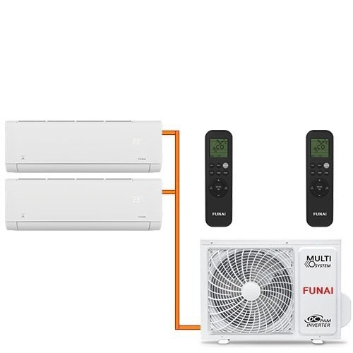 Мульти сплит система на 2 комнаты Funai RAM-I-SG25HP.W02 / RAMI-2OK40HP.01/U Мульти сплит система на 2 комнаты Funai RAM-I-SG25HP.W02 / RAMI-2OK40HP.01/U