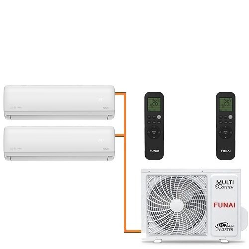 Мульти сплит система на 2 комнаты Funai RAM-I-DA25HP.W01 / RAM-I-DA35HP.W01 / RAM-I-2KG55HP.01