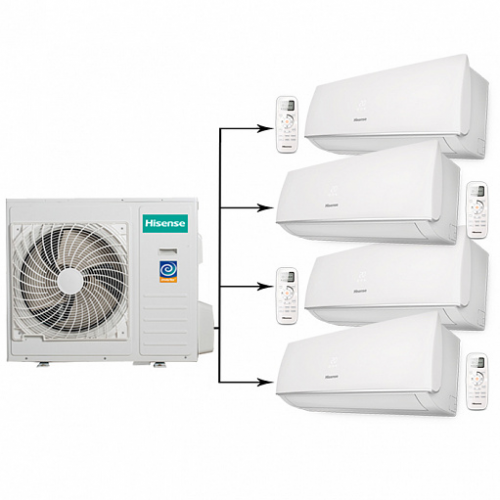Инверторная мульти сплит-система на 4 комнаты Hisense AMW4-36U4SAC + AMS-09UR4SVEDB65*4