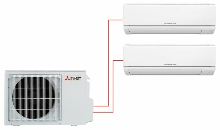 Инверторная мульти сплит-система на 2 комнаты Mitsubishi Electric MXZ-2HJ40VA ER + MSZ-HJ25VA ER + MSZ-HJ35VA ER