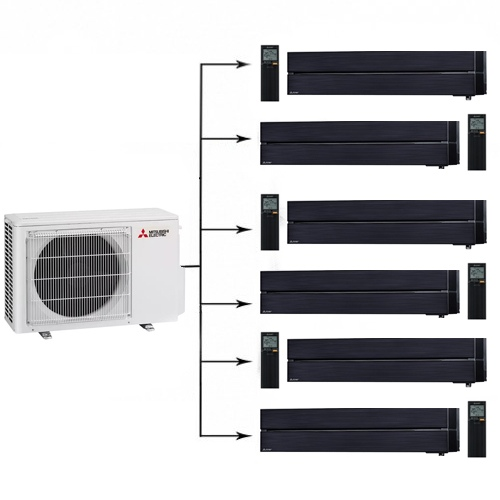 Инверторная мульти сплит-система на 6 комнат Mitsubishi Electric MXZ-6D122 VA + MSZ-LN25VGB*6