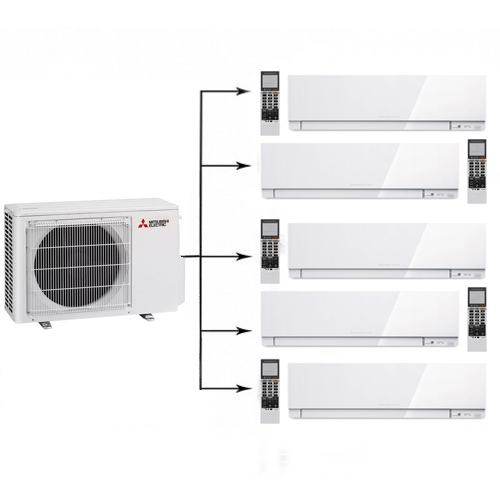 Инверторная мульти сплит-система Mitsubishi Electric MXZ-5F102VF + MSZ-EF25 VEW*5
