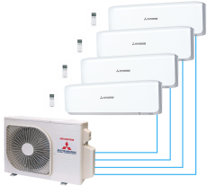 Инверторная мульти сплит-система на 4 комнаты Mitsubishi Heavy SCM80ZМ-S1 + SRK25ZS-S*4 Инверторная мульти сплит-система на 4 комнаты Mitsubishi Heavy SCM80ZМ-S1 + SRK25ZS-S*4