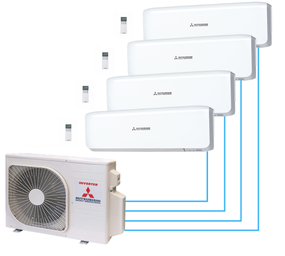 Инверторная мульти сплит-система на 4 комнаты Mitsubishi Heavy SCM80ZМ-S1 + SRK25ZS-W*4 Инверторная мульти сплит-система на 4 комнаты Mitsubishi Heavy SCM80ZМ-S1 + SRK25ZS-W*4