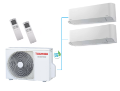 Инверторная мульти сплит-система на 2 комнаты Toshiba RAS-2M14U2AVG-E + RAS-B10J2KVG-E*2 Инверторная мульти сплит-система на 2 комнаты Toshiba RAS-2M14U2AVG-E + RAS-B10J2KVG-E*2