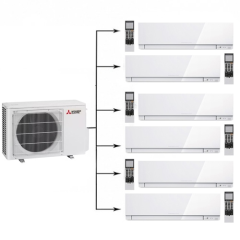 Инверторная мульти сплит-система Mitsubishi Electric MXZ-6F122 VF + MSZ-EF25 VEW*6 Инверторная мульти сплит-система Mitsubishi Electric MXZ-6F122 VF + MSZ-EF25 VEW*6