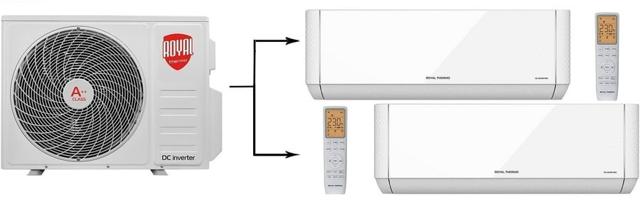 Мульти сплит-система на 2 комнаты Royal Thermo RTFMO-18HN8/RTFMI-09HN8/white*2 Мульти сплит-система на 2 комнаты Royal Thermo RTFMO-18HN8/RTFMI-09HN8/white*2