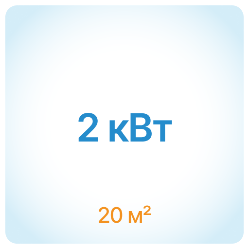 20 м² - 2 кВт 20 м² - 2 кВт
